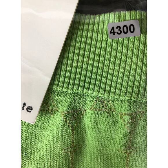 Retrofete Sweater Shorts Metallic Geometric Print  Pull On Green NWT Size XS - Picture 10 of 10